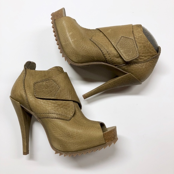 Pedro Garcia Shoes - PEDRO GARCIA Chenoa Peep Toe Leather Booties Boots